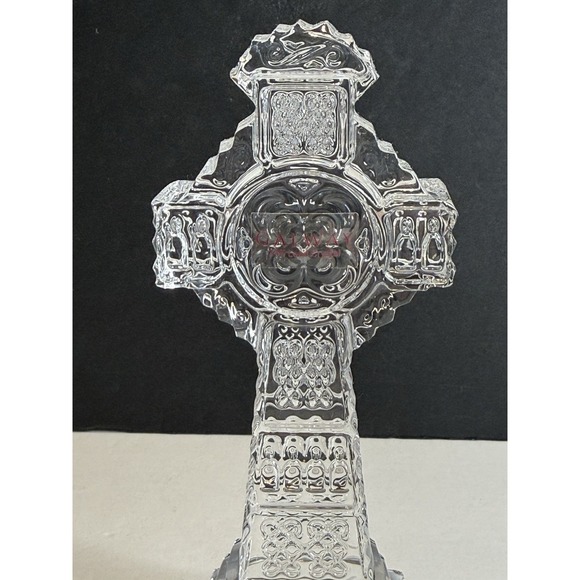 Galway Irish Crystal Cross Paperweight W/ sticker Religion Christianity - Picture 3 of 8